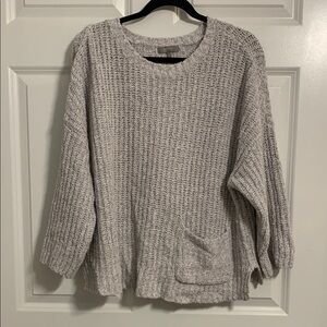 Habitat Clothes to Live in Cozy Gray Knit Sweater with pocket